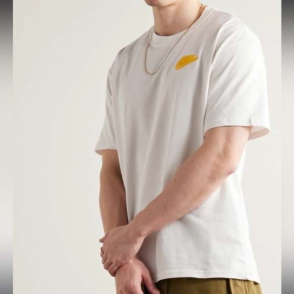 Men’s Nike - Logo-Appliquéd Printed Cotton-Jersey T-Shirt - White size M - Picture 1 of 9